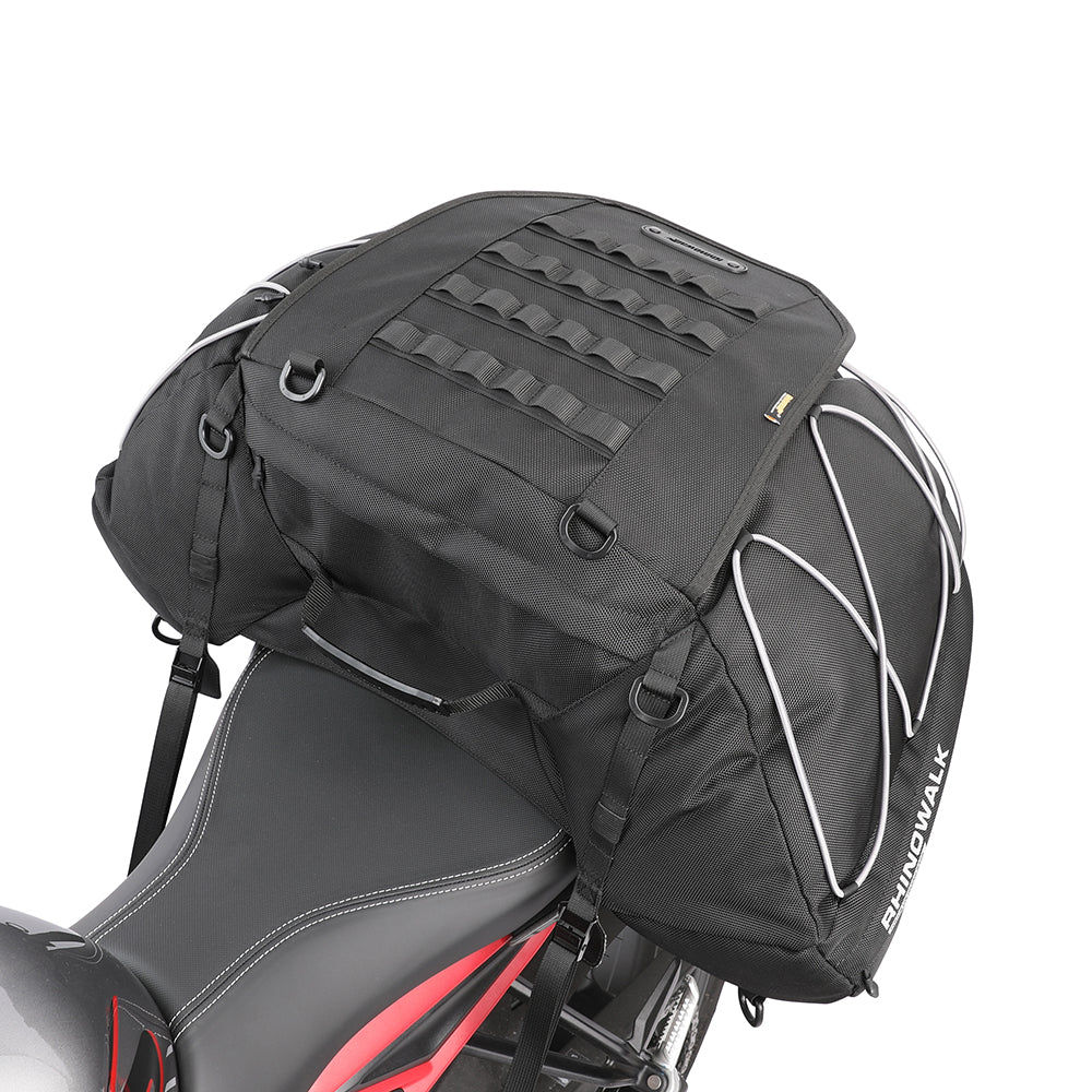 RHINOWALK MT3550BK 35-50L Bilateral Expandable Motorcycle Tail Bag Rear Seat Bag RHINOWALK MT3550BK 35-50L Bilateral Expandable Motorcycle Tail Bag Rear Seat Bag